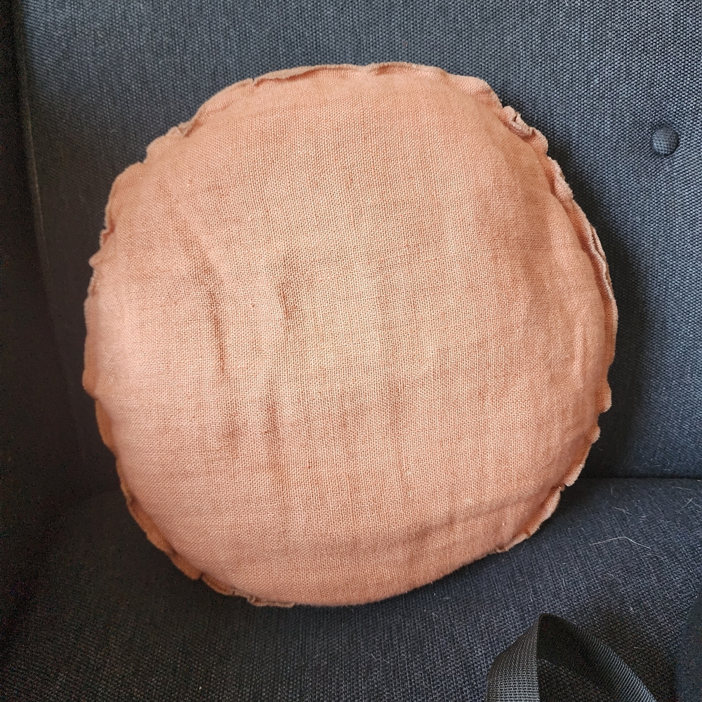 Lulu and Georgia Arlo Round Linen Pillow In Rust 14" D